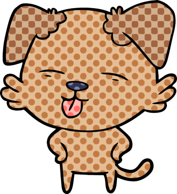 Bir insan tarafından çizilmiş bir çizgi film köpeği.