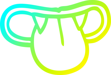 Bir insan tarafından çizilen vampir ağzının soğuk gradyan çizgisi.