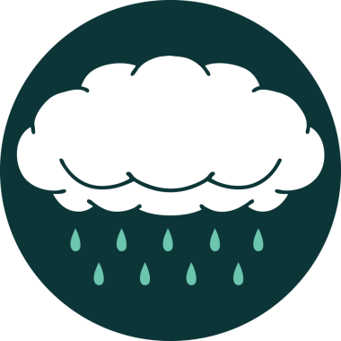 Bir insan tarafından çizilen yağmur bulutunun ikonik dövme şekli