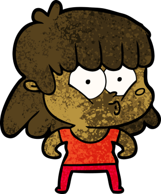 Bir insan tarafından çizilmiş ıslık çalan kız.