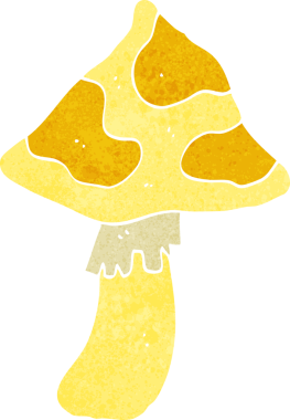 Bir insan tarafından çizilmiş mantar taburesi.