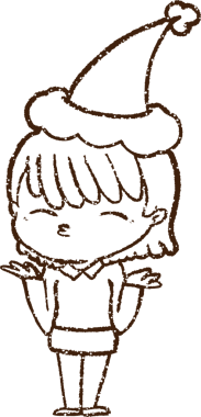 Bir insan tarafından çizilen neşeli kadın kömürü.