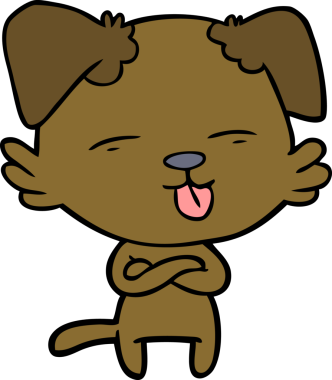 Bir insan tarafından çizilmiş bir çizgi film köpeği.