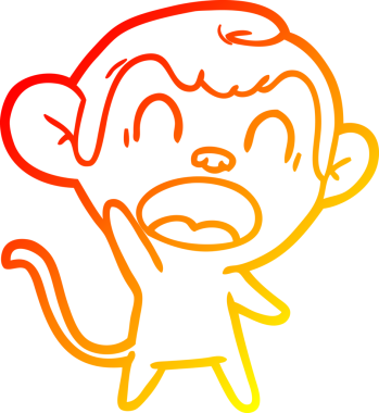 Bir insan tarafından çizilmiş bağıran çizgi film maymunu çizimi