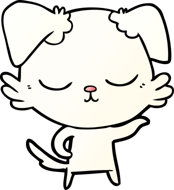 Bir insan tarafından çizilmiş şirin bir çizgi film köpeği.