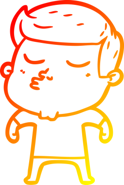 Bir insan tarafından çizilen çizgi film modelinin sıcak çizgi çizimi.