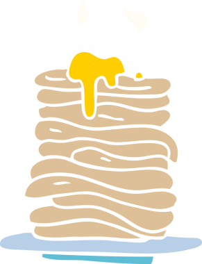 Bir insan tarafından çizilmiş bir yığın krep.
