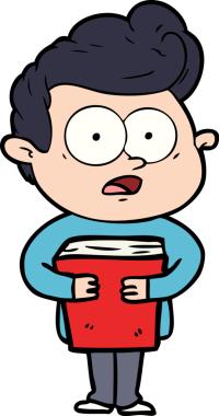 Bir insan tarafından çizilmiş çizgi film bakışlı adam.