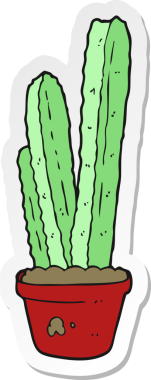 Bir insan tarafından çizilmiş bir kaktüsün çıkartması.