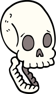 Bir insan tarafından çizilmiş karalama kafatası.