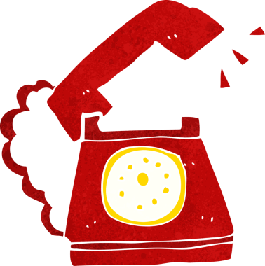 bir insan tarafından çizilmiş çizgi film çalan telefon