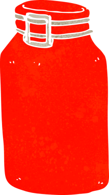 bir insan tarafından çizilmiş cam kavanoz.