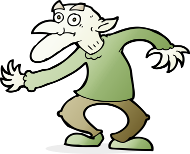 Bir insan tarafından çizilmiş çizgi film cinleri.