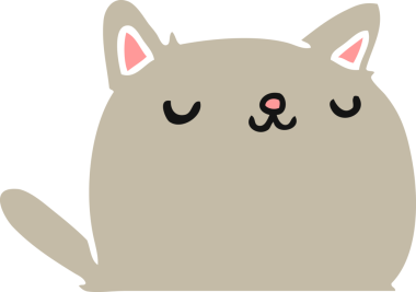 Bir insan tarafından çizilmiş sevimli kawai kedisinin çizgi film çizimi