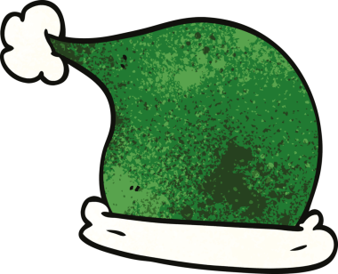 Bir insan tarafından çizilmiş noel şapkaları.