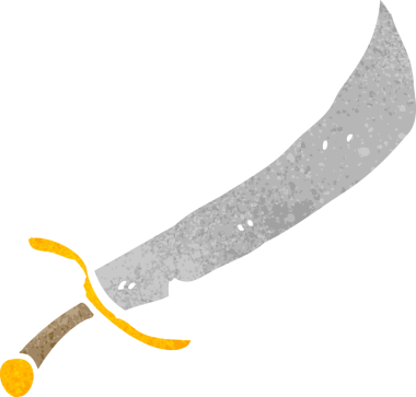 Bir insan tarafından çizilmiş bir kılıç.