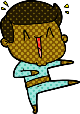 Bir insan tarafından çizilmiş heyecanlı bir çizgi film.