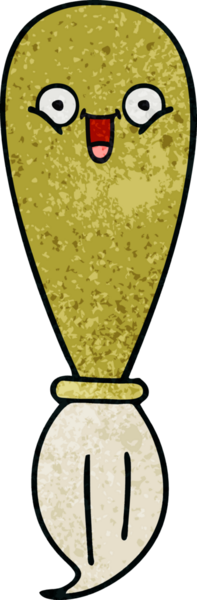 Bir insan tarafından çizilmiş eski grunge desenli bir boya fırçası.