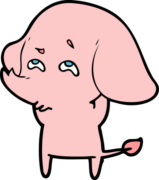 Bir insan tarafından çizilmiş karikatür fili