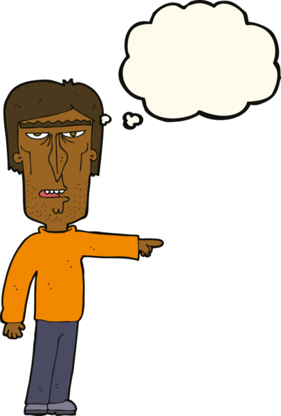 Bir insan tarafından çizilmiş düşünce baloncuğu olan bir adam.