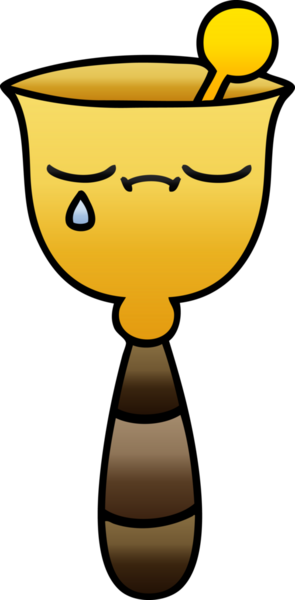 Bir insan tarafından çizilmiş okul çanının gölgeli karikatürü