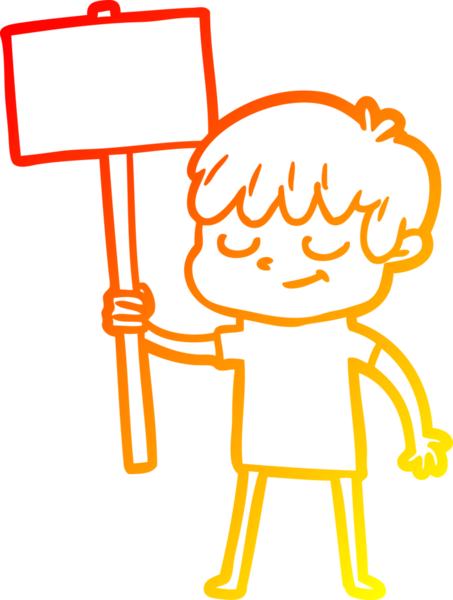 Bir insan tarafından çizilen mutlu bir çocuğun sıcak çizgi çizimi.