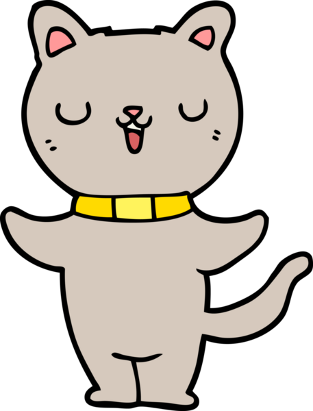 Bir insan tarafından çizilmiş çizgi film kedisi.