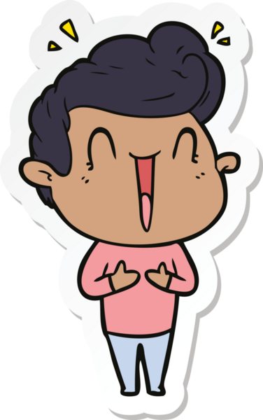 Bir insan tarafından çizilmiş heyecanlı bir adamın çıkartması.