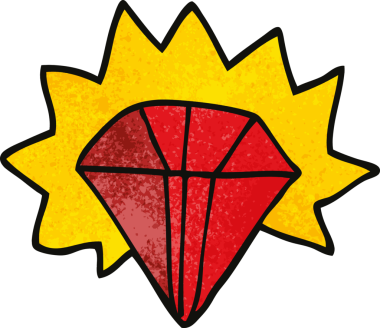 Bir insan tarafından çizilmiş dev yakut karalama.