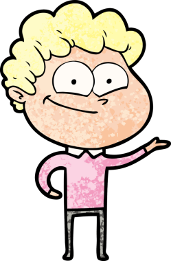 Bir insan tarafından çizilmiş mutlu bir adam.