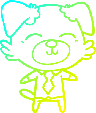 Bir insan tarafından çizilmiş bir çizgi film köpek müdürünün soğuk gradyan çizimi