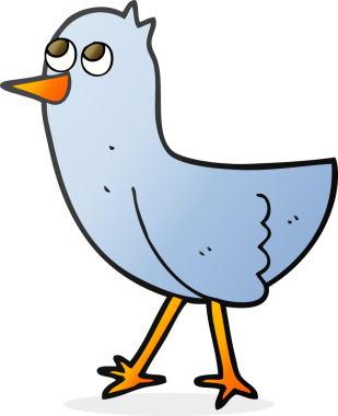 Bir insan tarafından çizilmiş serbest çizgi film kuşu.