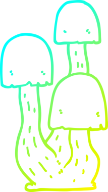 Bir insan tarafından çizilmiş bir mantarın soğuk gradyan çizimi