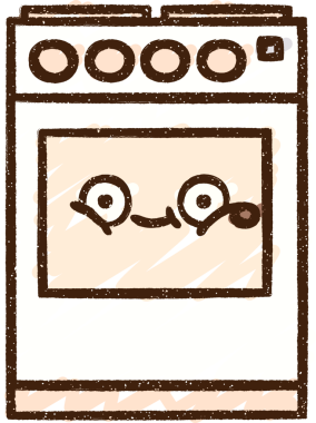 Bir insan tarafından çizilmiş elektrikli fırın tebeşiri.