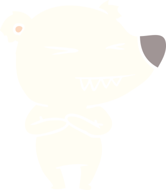 kızgın kutup ayısı düz renkli çizgi film bir insan tarafından çizildi.