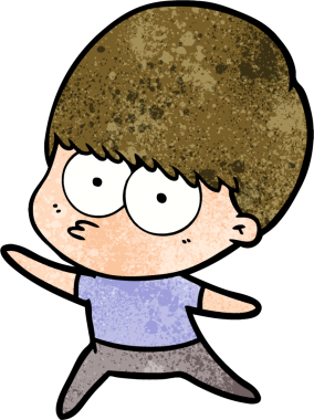 Bir insan tarafından çizilmiş sinirli çizgi film çocuğu.