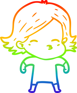 gökkuşağı gradyan çizimi bir insan tarafından çizilmiş bir karikatür kadın