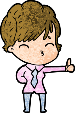 Bir insan tarafından çizilmiş bir çizgi film kadını.