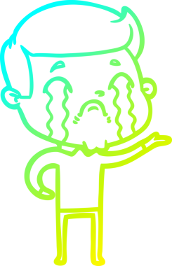 Bir insan tarafından çizilmiş ağlayan bir çizgi film karakteri çizimi.