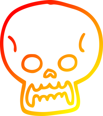 Bir insan tarafından çizilmiş bir cadılar bayramı kafatası çizgi çizimi.