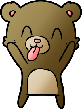 Bir insan tarafından çizilmiş kaba çizgi film ayısı.