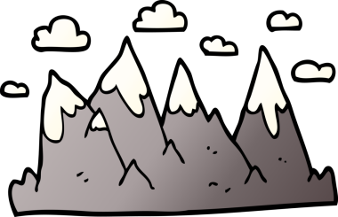 bir insan tarafından çizilmiş çizgi film karalama dağ aralığı