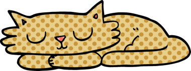 Uyuyan kedi bir insan tarafından çizilmiş.