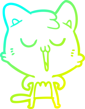 Bir insan tarafından çizilmiş çizgi film kedisinin soğuk çizgi çizimi.