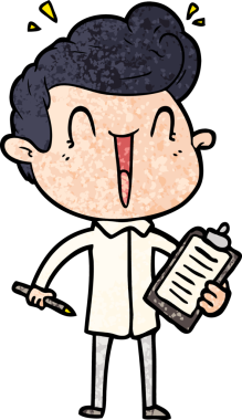 Bir insan tarafından çizilmiş heyecanlı bir çizgi film.