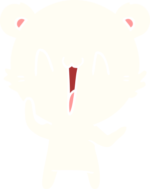 Bir insan tarafından çizilmiş gülen kutup ayısı düz renkli çizgi film.