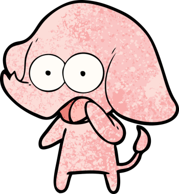 Bir insan tarafından çizilmiş şirin bir fil.