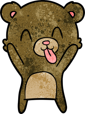 Bir insan tarafından çizilmiş kaba çizgi film ayısı.