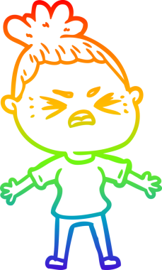 Bir insan tarafından çizilmiş kızgın bir karikatür çizimi.