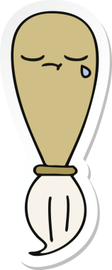 Bir insan tarafından çizilmiş şirin bir karikatür fırçasının çıkartması.